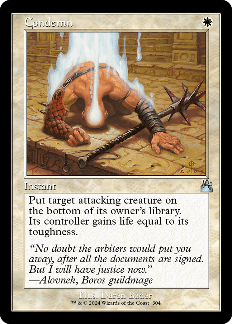 Condemn (RVR-304) - Ravnica Remastered Foil - Premium MTG Single from Wizards of the Coast - Just $0.25! Shop now at Game Crave Tournament Store