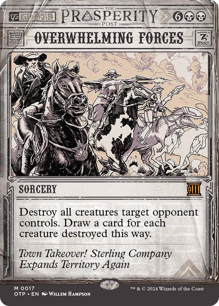 Overwhelming Forces (OTP-017) - Breaking News: (Showcase) (Borderless) Foil - Premium MTG Single from Wizards of the Coast - Just $0.90! Shop now at Game Crave Tournament Store