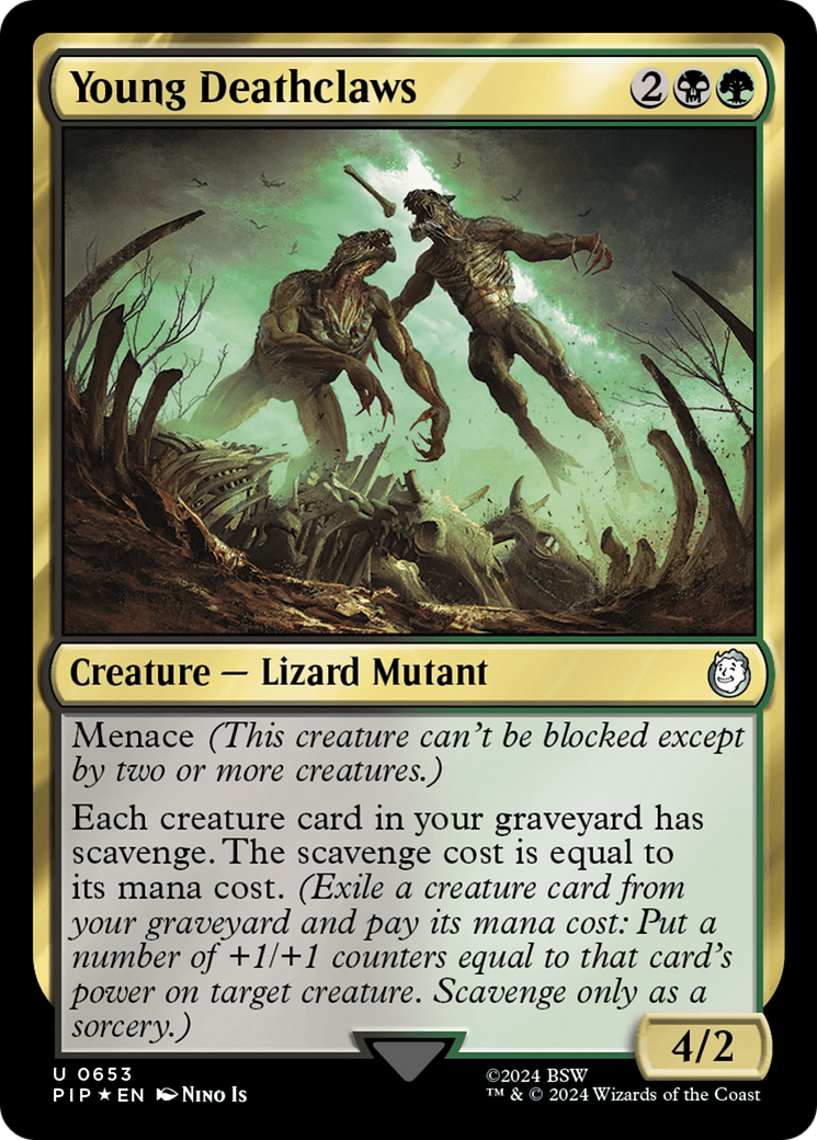 Young Deathclaws (PIP-653) - Fallout Foil - Premium MTG Single from Wizards of the Coast - Just $3.03! Shop now at Game Crave Tournament Store