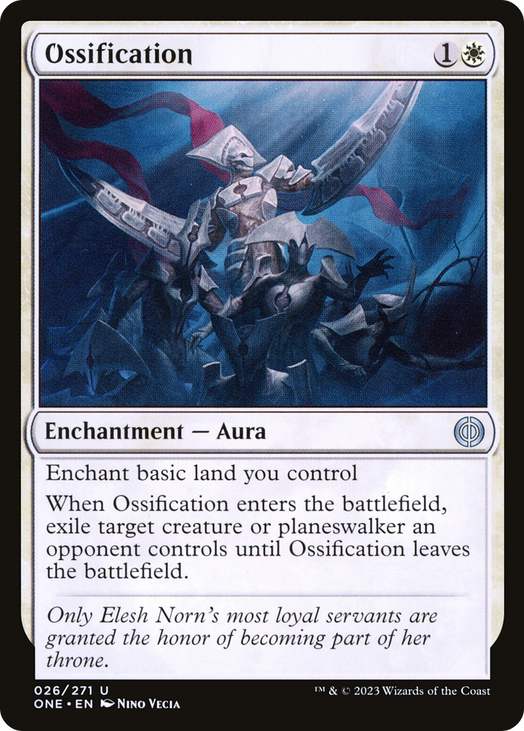 Ossification (ONE-026) - Phyrexia: All Will Be One Foil - Premium MTG Single from Wizards of the Coast - Just $0.30! Shop now at Game Crave Tournament Store