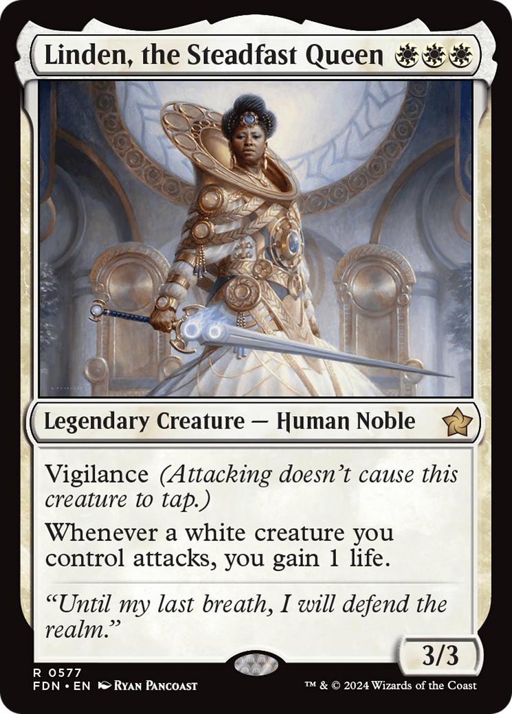 Linden, the Steadfast Queen (FDN-577) - Foundations - Premium MTG Single from Wizards of the Coast - Just $0.25! Shop now at Game Crave Tournament Store