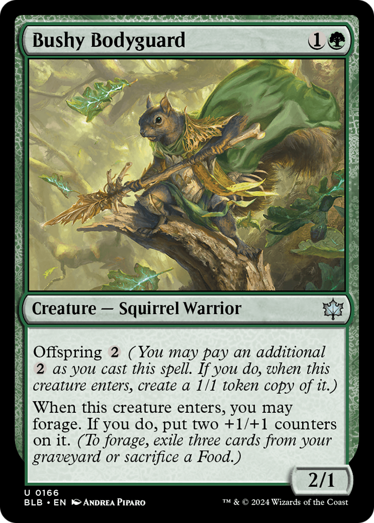 Bushy Bodyguard (BLB-166) - Bloomburrow Foil - Premium MTG Single from Wizards of the Coast - Just $0.25! Shop now at Game Crave Tournament Store