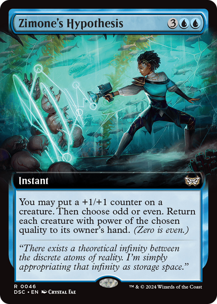 Zimone's Hypothesis (DSC-046) - Duskmourn: House of Horror Commander: (Extended Art) - Premium MTG Single from Wizards of the Coast - Just $0.25! Shop now at Game Crave Tournament Store