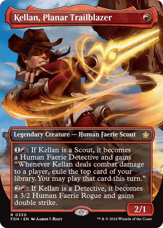 Kellan, Planar Trailblazer (FDN-330) - Foundations (Borderless) Foil - Premium MTG Single from Wizards of the Coast - Just $0.94! Shop now at Game Crave Tournament Store