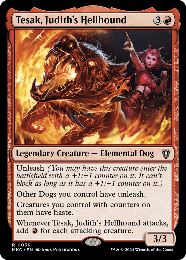 Tesak, Judith's Hellhound (MKC-036) - Murders at Karlov Manor Commander - Premium MTG Single from Wizards of the Coast - Just $0.25! Shop now at Game Crave Tournament Store