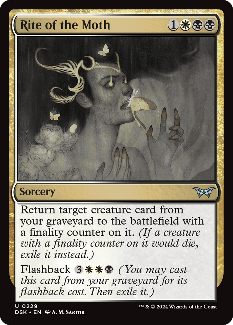 Rite of the Moth (DSK-229) - Duskmourn: House of Horror Foil - Premium MTG Single from Wizards of the Coast - Just $0.25! Shop now at Game Crave Tournament Store
