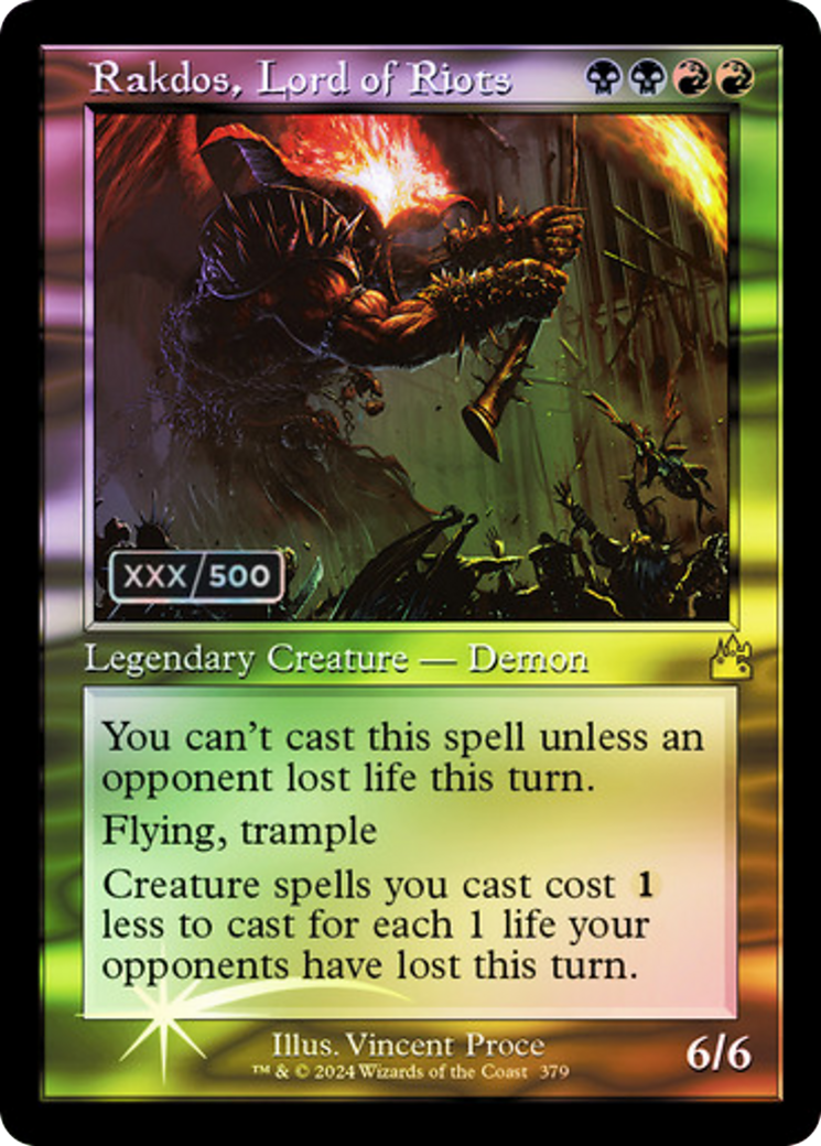 Rakdos, Lord of Riots (RVR-379Z) - Ravnica Remastered Foil - Premium MTG Single from Wizards of the Coast - Just $144.70! Shop now at Game Crave Tournament Store