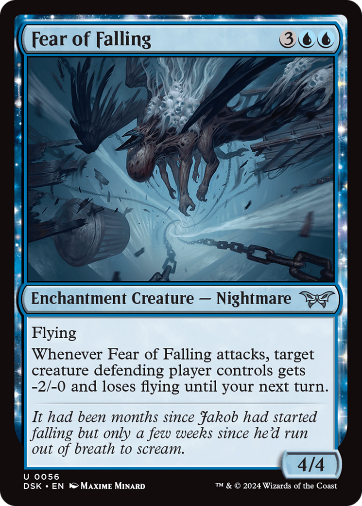 Fear of Falling (DSK-056) - Duskmourn: House of Horror: (nyxtouched) Foil - Premium MTG Single from Wizards of the Coast - Just $0.25! Shop now at Game Crave Tournament Store