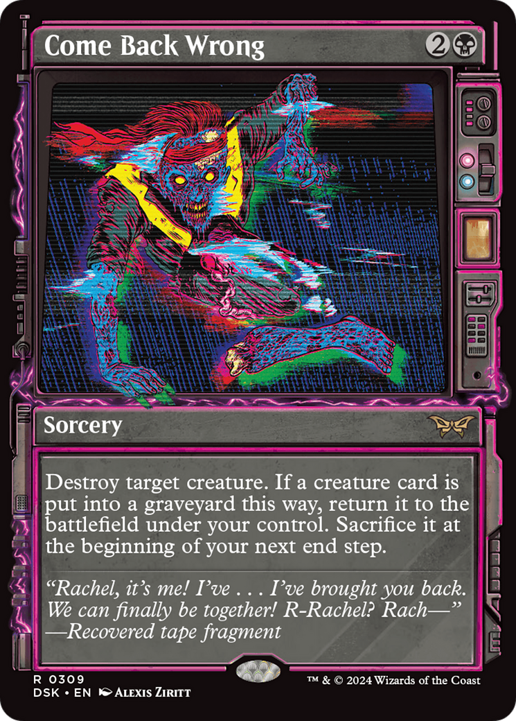 Come Back Wrong (DSK-309) - Duskmourn: House of Horror: (Showcase) Foil - Premium MTG Single from Wizards of the Coast - Just $0.42! Shop now at Game Crave Tournament Store