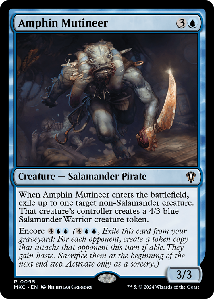 Amphin Mutineer (MKC-095) - Murders at Karlov Manor Commander - Premium MTG Single from Wizards of the Coast - Just $0.25! Shop now at Game Crave Tournament Store