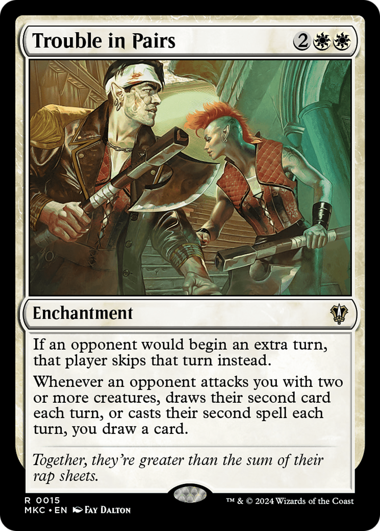 Trouble in Pairs (MKC-015) - Murders at Karlov Manor Commander - Premium MTG Single from Wizards of the Coast - Just $20.80! Shop now at Game Crave Tournament Store