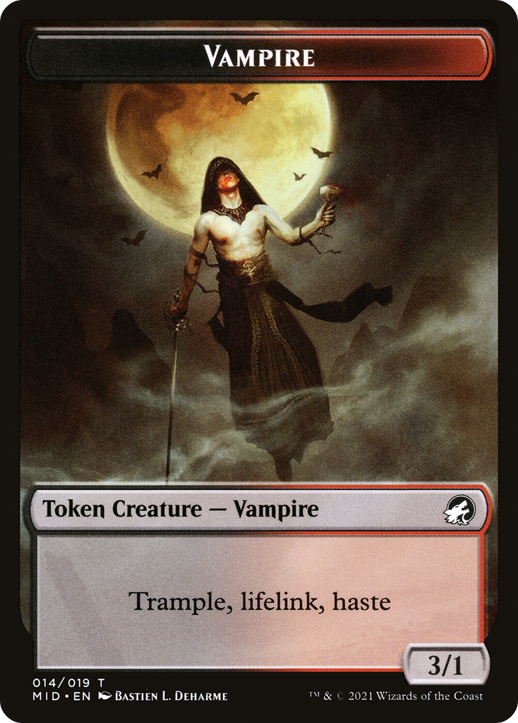 Vampire (TMID-014) - Innistrad: Midnight Hunt Tokens (Borderless) - Premium MTG Single from Wizards of the Coast - Just $0! Shop now at Game Crave Tournament Store