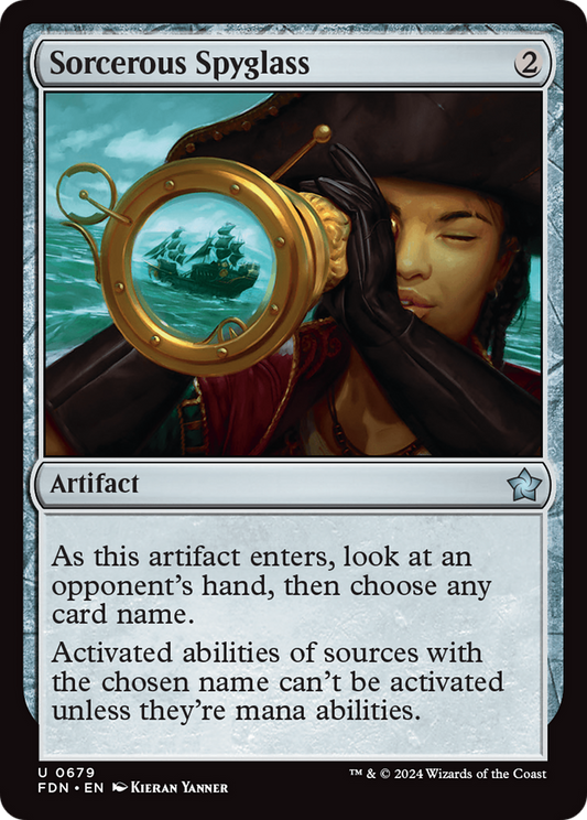 Sorcerous Spyglass (FDN-679) - Foundations - Premium MTG Single from Wizards of the Coast - Just $0.25! Shop now at Game Crave Tournament Store