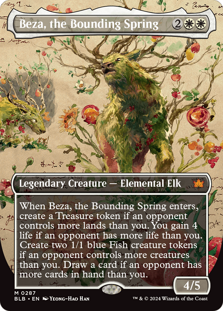 Beza, the Bounding Spring (BLB-287) - Bloomburrow: (Showcase) (Borderless) - Premium MTG Single from Wizards of the Coast - Just $10.55! Shop now at Game Crave Tournament Store