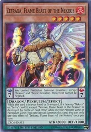 Zefraxa, Flame Beast of the Nekroz (CROS-ENAE1) - Crossed Souls: Advanced Edition Limited - Premium Yugioh Single from Konami - Just $0.25! Shop now at Game Crave Tournament Store