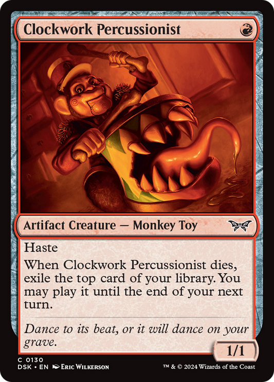 Clockwork Percussionist (DSK-130) - Duskmourn: House of Horror - Premium MTG Single from Wizards of the Coast - Just $0.25! Shop now at Game Crave Tournament Store