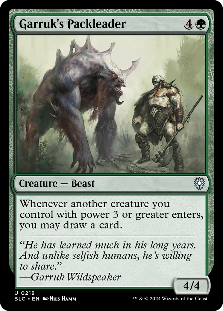 Garruk's Packleader (BLC-218) - Bloomburrow Commander - Premium MTG Single from Wizards of the Coast - Just $0.25! Shop now at Game Crave Tournament Store