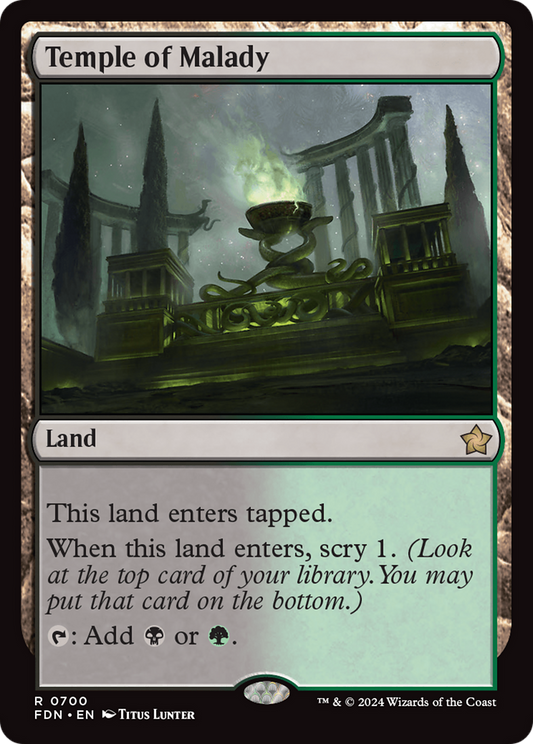 Temple of Malady (FDN-700) - Foundations - Premium MTG Single from Wizards of the Coast - Just $0.25! Shop now at Game Crave Tournament Store