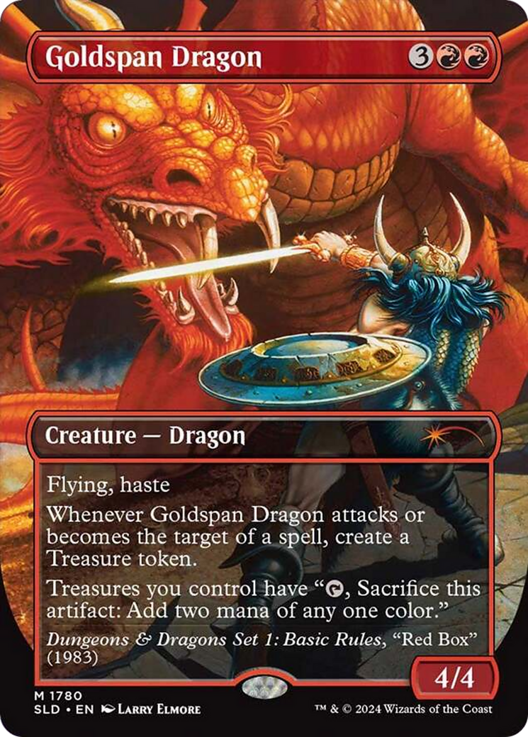 Goldspan Dragon (SLD-1780) - Secret Lair Drop (Borderless) - Premium MTG Single from Wizards of the Coast - Just $22.19! Shop now at Game Crave Tournament Store