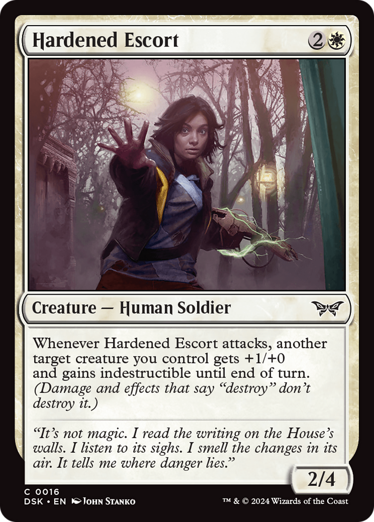 Hardened Escort (DSK-016) - Duskmourn: House of Horror - Premium MTG Single from Wizards of the Coast - Just $0.25! Shop now at Game Crave Tournament Store