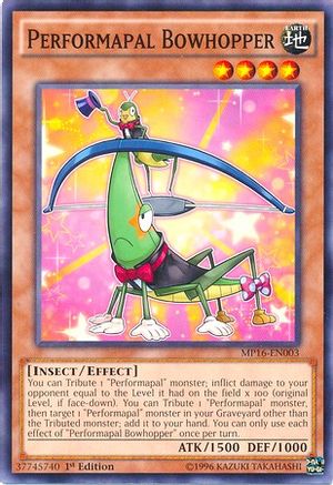 Performapal Bowhopper (MP16-EN003) - 2016 Mega-Tins Mega Pack Unlimited - Premium Yugioh Single from Konami - Just $0.08! Shop now at Game Crave Tournament Store