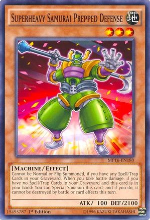 Superheavy Samurai Prepped Defense (MP16-EN180) - 2016 Mega-Tins Mega Pack Unlimited - Premium Yugioh Single from Konami - Just $0.08! Shop now at Game Crave Tournament Store
