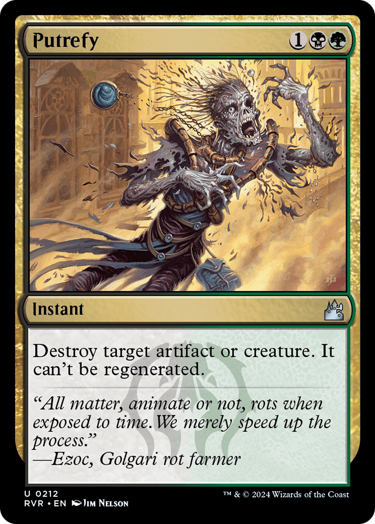 Putrefy (RVR-212) - Ravnica Remastered - Premium MTG Single from Wizards of the Coast - Just $0.75! Shop now at Game Crave Tournament Store