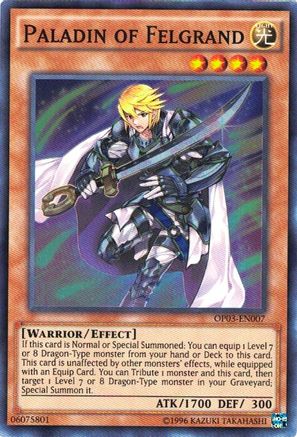 Paladin of Felgrand (OP03-EN007) - OTS Tournament Pack 3 Unlimited - Premium Yugioh Single from Konami - Just $0.37! Shop now at Game Crave Tournament Store