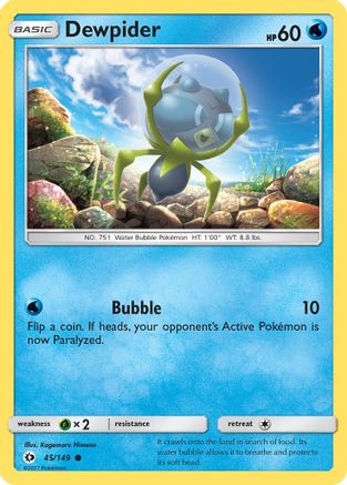 Dewpider 45/149 - Sun & Moon Reverse Holofoil
