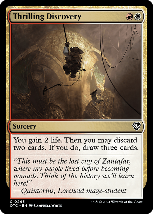 Thrilling Discovery (OTC-245) - Outlaws of Thunder Junction Commander - Premium MTG Single from Wizards of the Coast - Just $0.25! Shop now at Game Crave Tournament Store