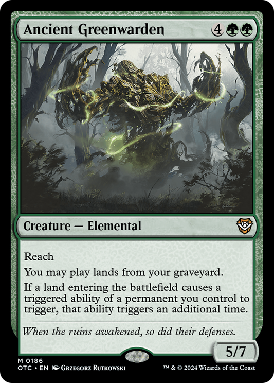 Ancient Greenwarden (OTC-186) - Outlaws of Thunder Junction Commander - Premium MTG Single from Wizards of the Coast - Just $6.61! Shop now at Game Crave Tournament Store