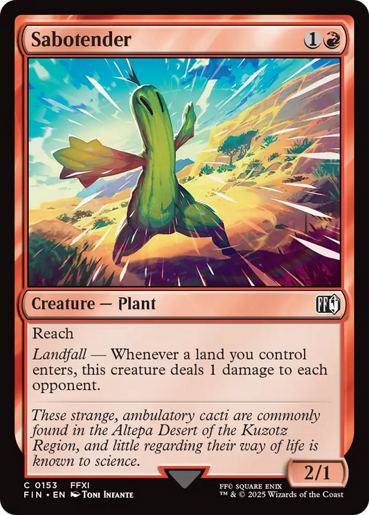 Sabotender (FIN-153) - FINAL FANTASY Foil - Premium MTG Single from Wizards of the Coast - Just $0.08! Shop now at Game Crave Tournament Store