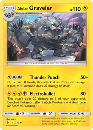 Alolan Graveler 41/145 - Guardians Rising Reverse Holofoil