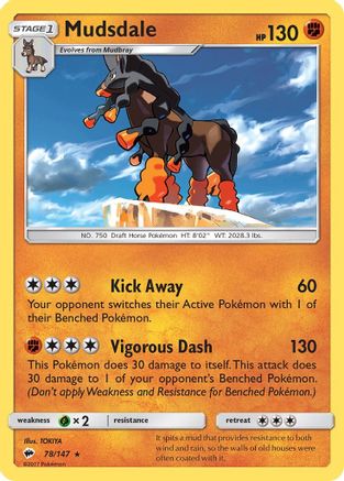 Mudsdale 78/147 - Burning Shadows Reverse Holofoil