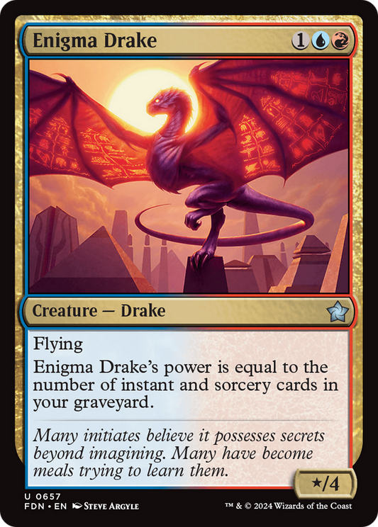 Enigma Drake (FDN-657) - Foundations - Premium MTG Single from Wizards of the Coast - Just $0.25! Shop now at Game Crave Tournament Store