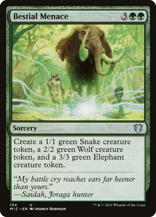 Bestial Menace (MIC-134) - Midnight Hunt Commander - Premium MTG Single from Wizards of the Coast - Just $0.08! Shop now at Game Crave Tournament Store
