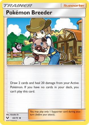 Pokémon Breeder 63/73 - Shining Legends Reverse Holofoil