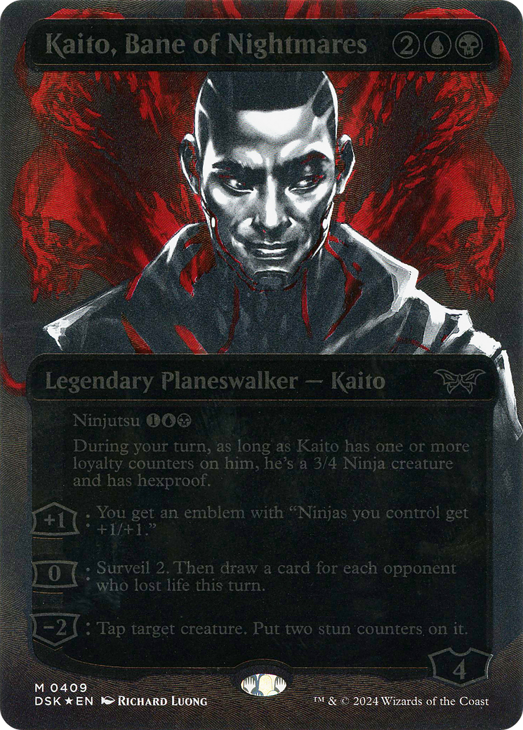 Kaito, Bane of Nightmares (DSK-409) - Duskmourn: House of Horror: (Showcase) (Borderless) Foil - Premium MTG Single from Wizards of the Coast - Just $61.83! Shop now at Game Crave Tournament Store