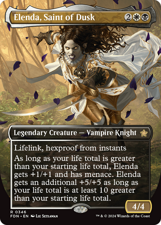 Elenda, Saint of Dusk (FDN-346) - Foundations (Borderless) Foil - Premium MTG Single from Wizards of the Coast - Just $2.96! Shop now at Game Crave Tournament Store