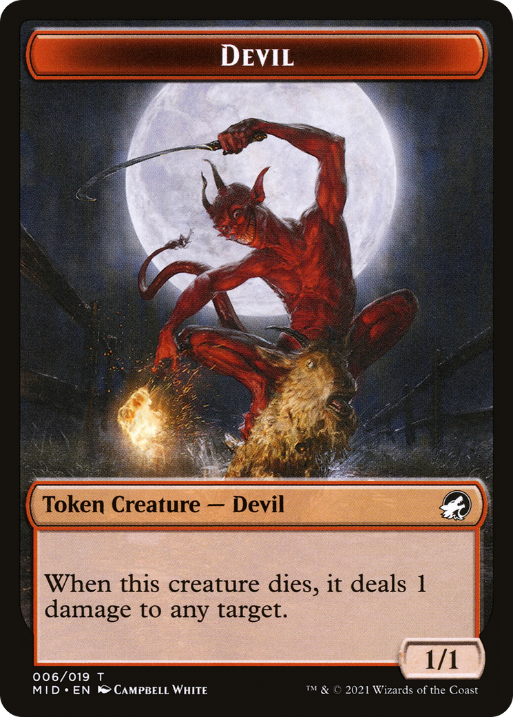 Devil (TMID-006) - Innistrad: Midnight Hunt Tokens (Borderless) Foil - Premium MTG Single from Wizards of the Coast - Just $0! Shop now at Game Crave Tournament Store