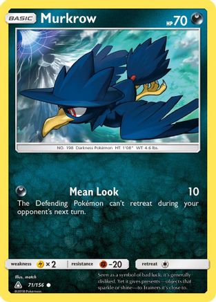 Murkrow 71/156 - Ultra Prism Reverse Holofoil