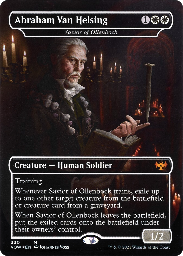 Savior of Ollenbock (VOW-330) - Innistrad: Crimson Vow / Abraham Van Helsing: (Showcase) (Borderless) Foil - Premium MTG Single from Wizards of the Coast - Just $0.15! Shop now at Game Crave Tournament Store