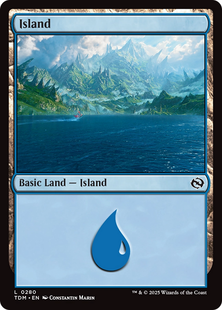 Island (0280) (TDM-280) - Tarkir: Dragonstorm Foil - Premium MTG Single from Wizards of the Coast - Just $0.08! Shop now at Game Crave Tournament Store