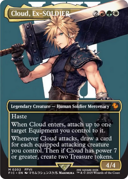 Cloud, Ex-SOLDIER (FIC-202) - Commander: FINAL FANTASY (Borderless) - Premium MTG Single from Wizards of the Coast - Just $24.57! Shop now at Game Crave Tournament Store