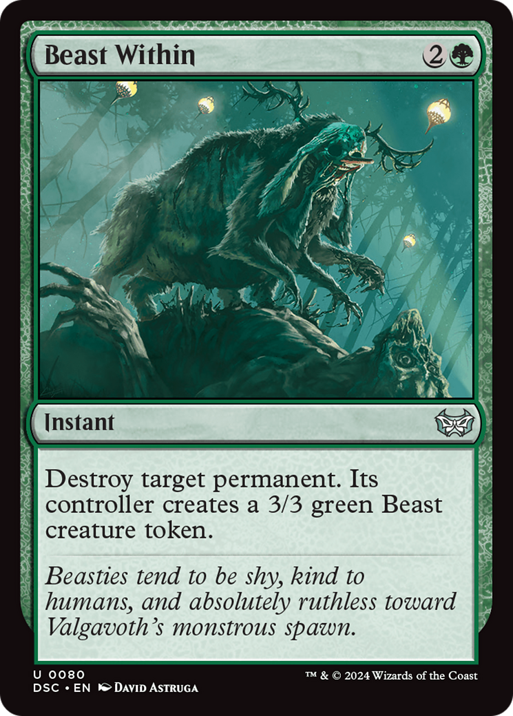 Beast Within (DSC-080) - Duskmourn: House of Horror Commander - Premium MTG Single from Wizards of the Coast - Just $0.68! Shop now at Game Crave Tournament Store