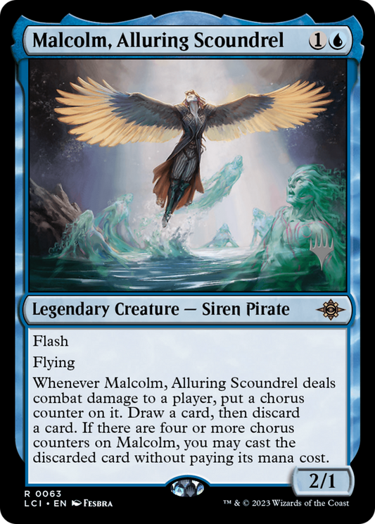 Malcolm, Alluring Scoundrel (PLCI-63P) - The Lost Caverns of Ixalan Promos Foil - Premium MTG Single from Wizards of the Coast - Just $1.03! Shop now at Game Crave Tournament Store