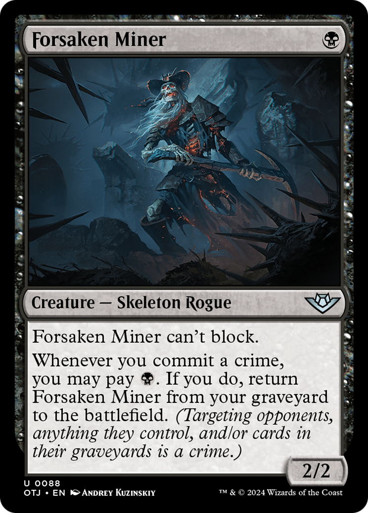 Forsaken Miner (OTJ-088) - Outlaws of Thunder Junction Foil - Premium MTG Single from Wizards of the Coast - Just $0.44! Shop now at Game Crave Tournament Store