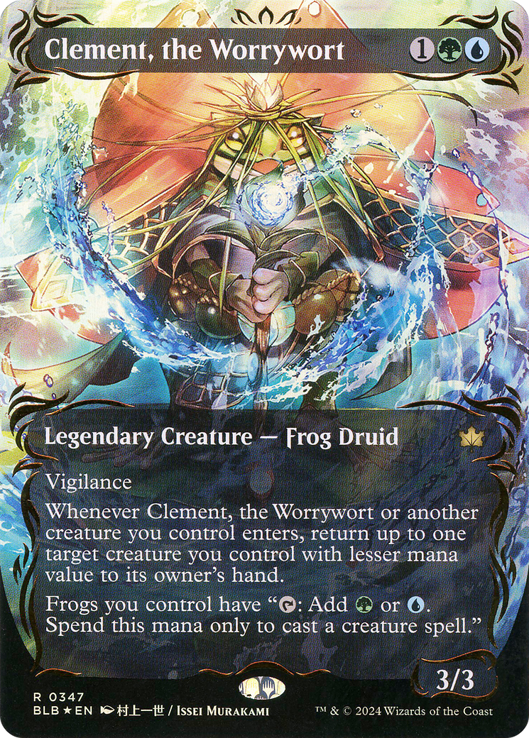 Clement, the Worrywort (BLB-347) - Bloomburrow: (Showcase) (Borderless) Foil - Premium MTG Single from Wizards of the Coast - Just $49.34! Shop now at Game Crave Tournament Store