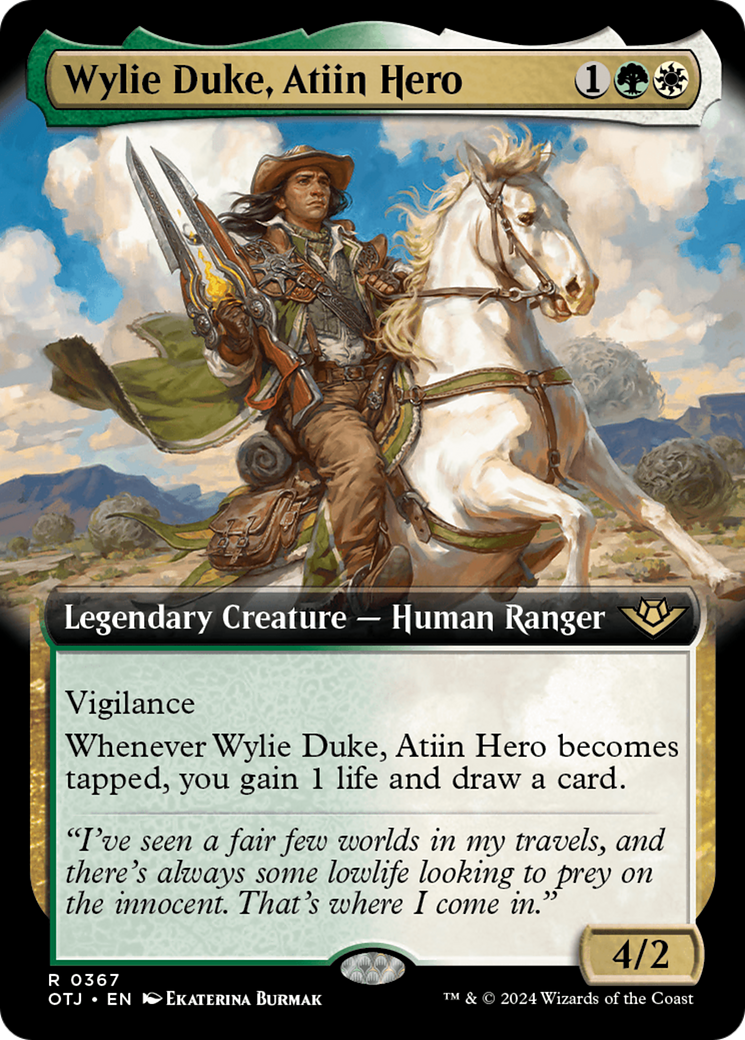Wylie Duke, Atiin Hero (OTJ-367) - Outlaws of Thunder Junction: (Extended Art) - Premium MTG Single from Wizards of the Coast - Just $0.25! Shop now at Game Crave Tournament Store