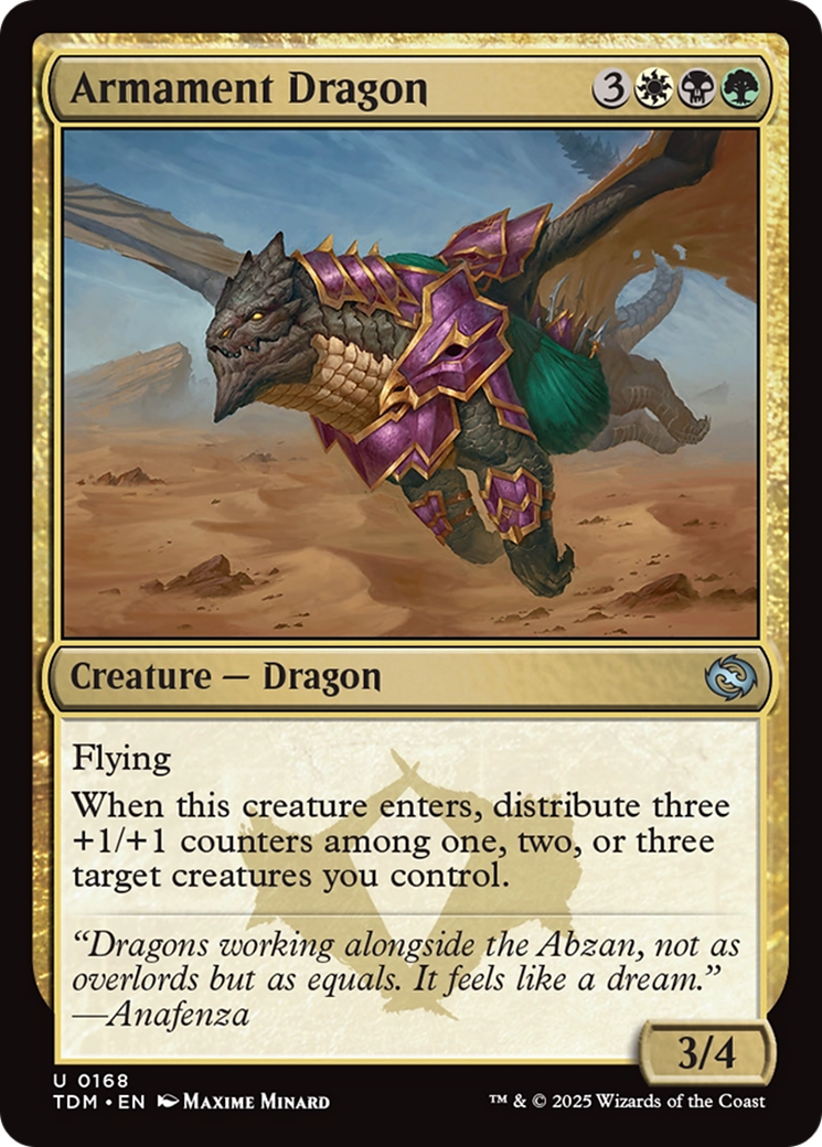 Armament Dragon (TDM-168) - Tarkir: Dragonstorm - Premium MTG Single from Wizards of the Coast - Just $0.09! Shop now at Game Crave Tournament Store